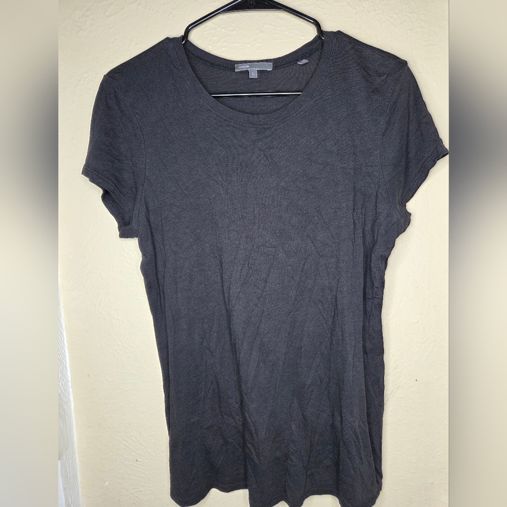 Vince Modal Cotton Black Tee Casual Womens Large